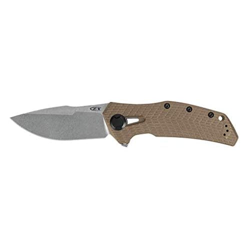 Zero Tolerance 0308 Folding Knife, Premium CPM 20CV Blade Steel, Manual KVT Opening, Coyote Tan G10 Handle, Made in The USA