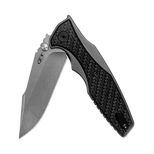 Zero Tolerance Hinderer Glow CF Pocketknife; 3.5-Inch Blade of 20CV Stainless Steel; Titanium Handle with Glow-in-The-Dark Carbon Fiber Overlay, Frame Lock, Made in The USA (0393GLCF)