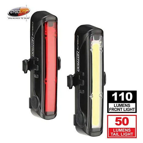 Cygolite Hotrod 110 Lumen Front Light & Hotrod 50 Tail Light USB Rechargeable Bike Light Combo Set