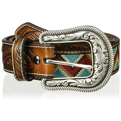 ARIAT Women's Chevron Ribbon Feather Billet Belt