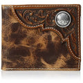 Ariat Men's Distressed Corner Over Circle Trifold Wallet