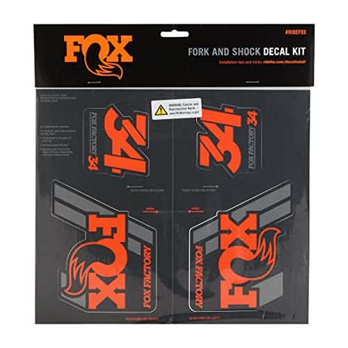 Fox Racing Shox Heritage Fork and Shock Decal Kit Orange, One Size