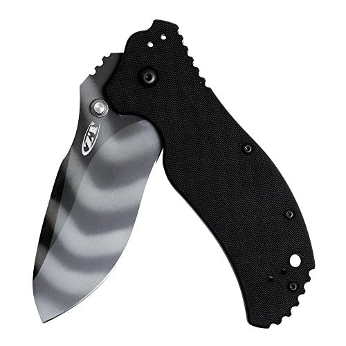 Zero Tolerance 0350TS; Folding Pocket Knife; 3.25 in. S30V Stainless Steel Blade with Tiger-Stripe Tungsten DLC Coating, G-10 Handle, SpeedSafe Assisted Opening and Quad-Mount Pocketclip; 6.2 OZ.