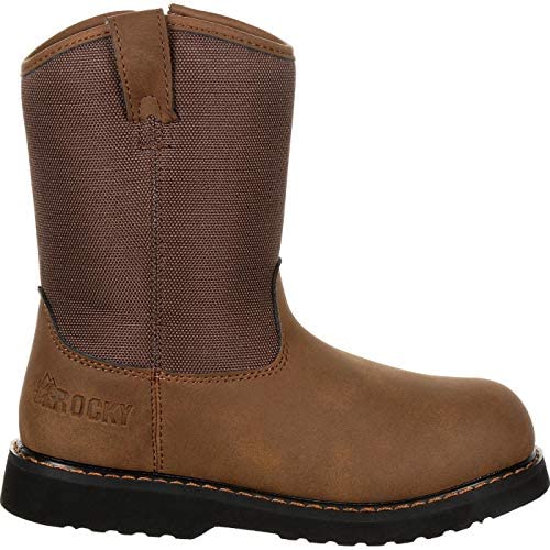 Rocky Boys' Lil Ropers Outdoor Boot Round Toe Dark Brown 8.5 D