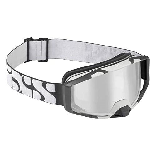 iXS Trigger+ Goggle Trigger White/ Mirror Silver Low Profile Lens, 3ply Foam for Increased Comfort, iXS Roll-Off/Tear-Off Compatibility, 45mm Elastic Strap, Unobstructed Pereferal Vision (178Â°x78Â°)