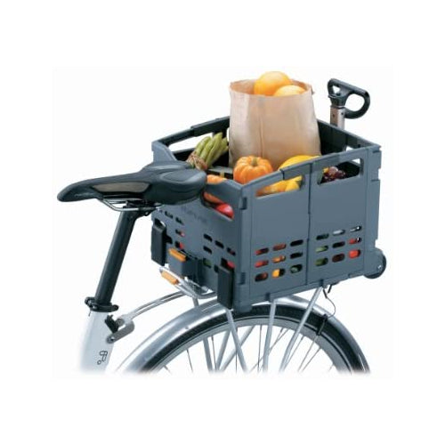 Topeak TrolleyTote Folding MTX Rear Bike Basket, Grey, Black, 35.8 x 34 x 14.2 cm / 14.1Ã¢Â€Â x 13.4Ã¢Â€Â x 5.6Ã¢Â€Â (Folded) 44.3 x 35.8 x 34 cm / 17.4Ã¢Â€Â x 14.1Ã¢Â€Â x 13.4" (Open)