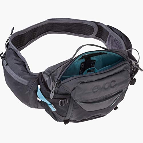 evoc Hip Pack Pro Hydration Waist Pack - Hydro Fanny Pack with 1.5L Bladder for Biking, Hiking, Climbing, Running, Exercising - Black/Carbon Grey