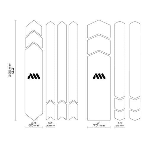 All Mountain Style Honeycomb High Impact Frame Guard Full - Bike Frame Protector Supports Universal Fitting - Helps Protect Your Bike from Scratches, Chips, Dings and Cable Wear (Clear/Silver)