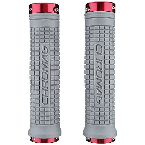 Chromag Squarewave XL Grips: Gray and Red