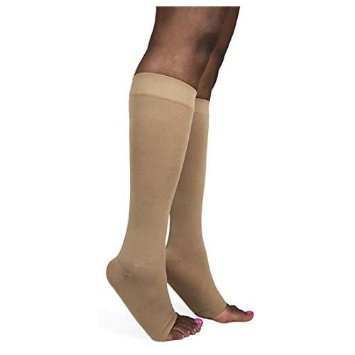 SIGVARIS WomenÃ¢Â€Â™s Style Soft Opaque 840 Open Toe Calf-High Socks 20-30mmHg