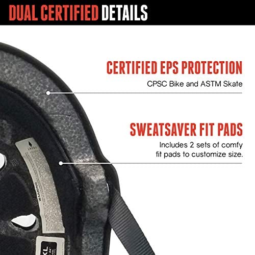 Triple Eight Dual Certified Bike and Skateboard Helmet, Gun Matte, Small / Medium (3012)