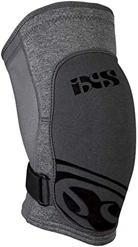 IXS Unisex Flow Evo+ Breathable Moisture-Wicking Padded Protective Knee Guard, Grey, Large