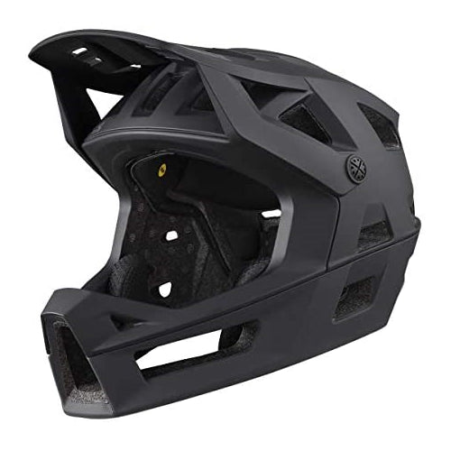IXS Helm Trigger FF MIPS Black Helmet (ML: 57-59cm), MIPS Brain Protection System, 360Â° Inmould Shell, Adjustable Straps, Magnetic Closure, Goggle Compatible Visor, ASTM for DH on Frontal Impact