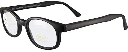 X-KD's Unisex-Adult Biker sunglasses Matte Black/Clear Lens