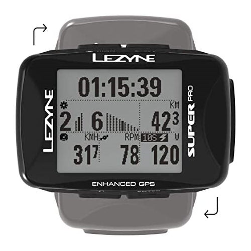 LEZYNE Super Pro Performance GPS Bike/Cycling Computer | 28H Runtime, USB Rechargeable, ANT+ & Bluetooth Smart, Mountain & Road Bikes