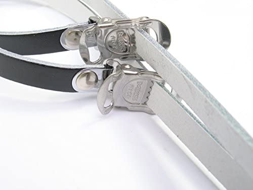 MKS Black Leather Toe Straps 420mm Long