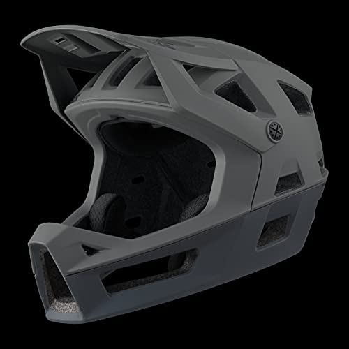 IXS Unisex Trigger FF Full Face All-Mountain Trail Enduro Protective Bike Helmet, Graphite, Small/Medium