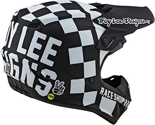 Troy Lee Designs 2020 SE4 Polyacrylite Helmet with MIPS - Checker (X-Large) (Black/White)