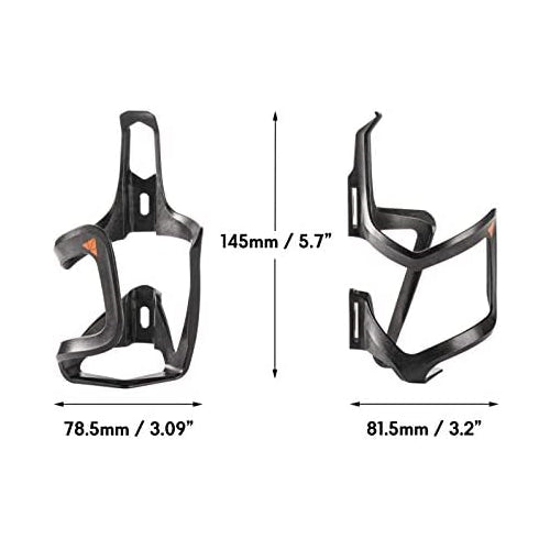 Granite Aux Carbon Fiber Bottle Cage with Strap Kit, Lightweight and Side-Loaded Functions Cycling Bottle Cage for Extra Water Carrying Capacity