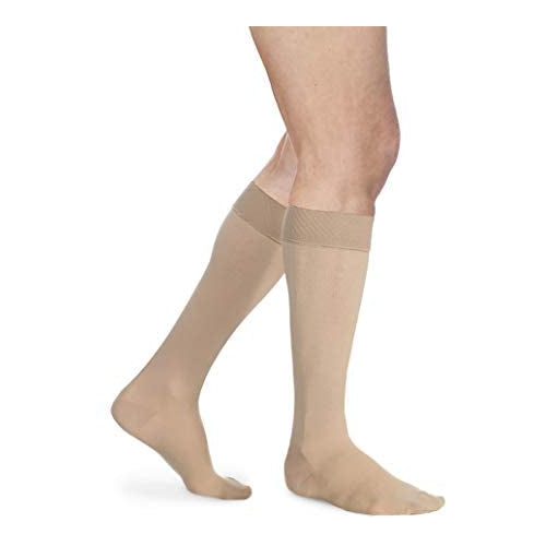 SIGVARIS WomenÃ¢Â€Â™s Essential Opaque 860 Closed Toe Calf-High Socks w/Grip Top 20-30mmHg