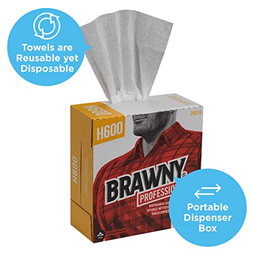 Georgia-Pacific 29316 GP PRO Brawny Professional H600 Disposable Cleaning Towel, White 10 x (Pack of 200)