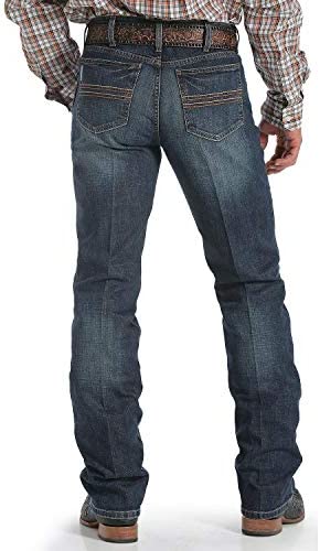 Cinch Men's Silver Label Dark Wash Mid Rise Slim Straight Performance Jeans Dark Stone 31W x 30L