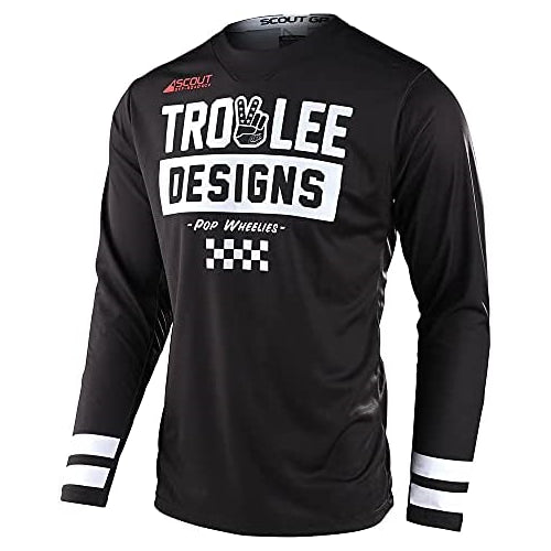 Troy Lee Designs Mens|Off-Road|Motocross|Peace & Wheelies Scout GP Jersey (Black, SM)