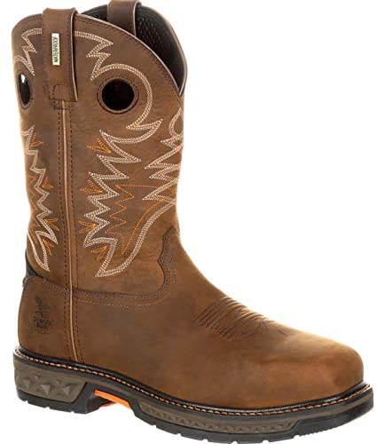 Georgia Boot Carbo-Tec LT Alloy Toe Waterproof Pull-On Boot Size 9.5(W) Brown