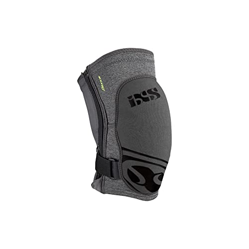 IXS Unisex Flow Zip Breathable Moisture- Knee pads (Grey, 2X-L)- Knee Compression Sleeve Support for Men & Women, Wicking Padded Protective Knee Guards, Youth Knee Pads, Knee Protective Gear