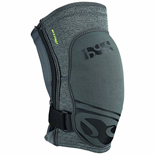 IXS Unisex Flow Zip Breathable Moisture- Knee pads (Grey, X-Large)- Knee Compression Sleeve Support for Men & Women, Wicking Padded Protective Knee Guards, Youth Knee Pads, Knee Protective Gear