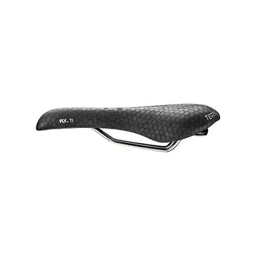 Terry Men's Fly Ti Bicycle Saddle - The Ultimate in a Comfortable Performance-Level Bike Seat More Padding Cut Away Through Mid-Section, Low Profile, Flat Top - Black