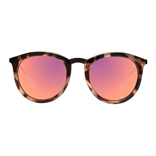 Le Specs Women's No Smirking Sunglasses, Volcanic Tort/Coral Revo, Brown, Pink, Print, One Size