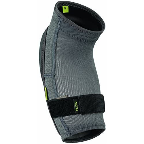 IXS Unisex Flow Evo+ Breathable Moisture-Wicking Padded Protective Elbow Guard, Grey, Large