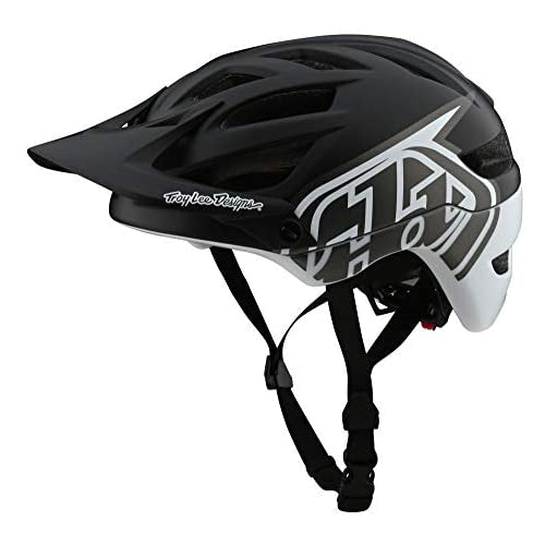 Troy Lee Designs Adult | Trail | All Mountain | Mountain Bike A1 MIPS Classic Helmet (MD/LG, Black/White)