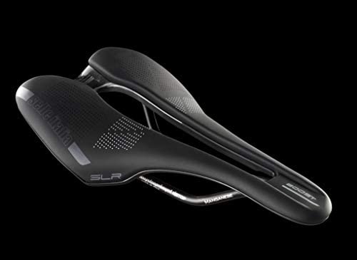 Selle Italia SLR Boost TM SuperFlow Road Bike Saddle, Light and Comfortable Race Saddle with Compact Design, Road Bicycle Seat with Soft-Tek Cover for Men and Women - 248 x 145mm, 218g, Black