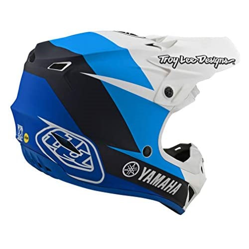 Troy Lee Designs Adult | Offroad | Motocross | SE4 Yamaha L4 Polyacrylite Helmet (White/Blue, LG)