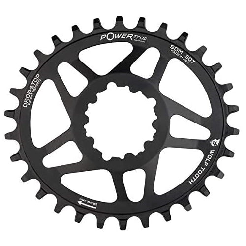 Wolf Tooth Direct-Mount Elliptical/Oval Drop-Stop Chainring for SRAM Direct Mount Cranks (30t)
