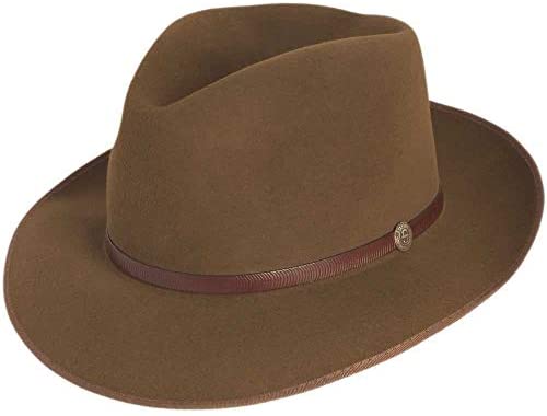 Stetson Roadster Fur Felt Western Fedora Hat, Walnut, 7 3/8