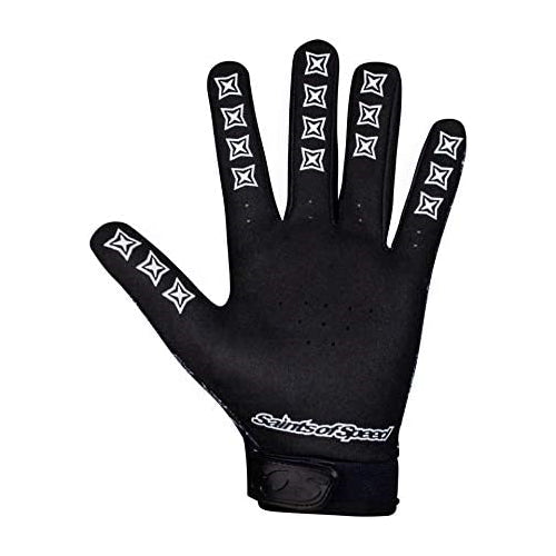 Saints of Speed Mountain Bike & Motorcycle Gloves (Medium, Black Paisley)