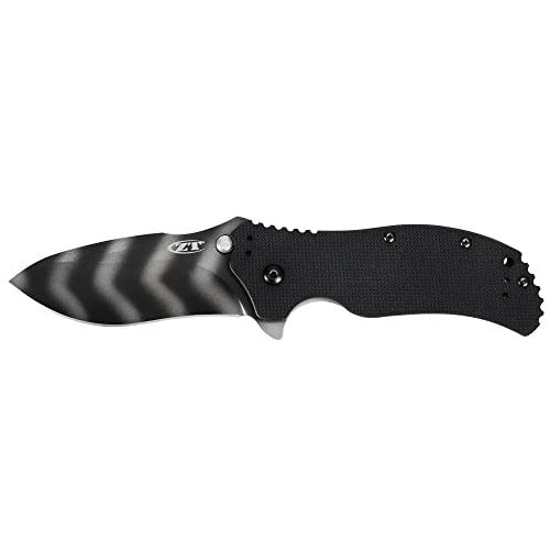 Zero Tolerance 0350TS; Folding Pocket Knife; 3.25 in. S30V Stainless Steel Blade with Tiger-Stripe Tungsten DLC Coating, G-10 Handle, SpeedSafe Assisted Opening and Quad-Mount Pocketclip; 6.2 OZ.