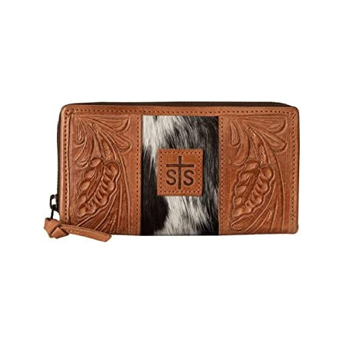 STS Ranchwear Women's Western Style Full Grain Leather Yipee Kiyay Collection Ladies Bifold Wallet