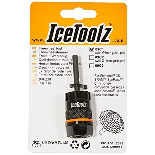 IceToolz Cassette Lockring Removal Tool with Guiding Pin for Stability - Compatible with Shimano, Suntour, Sunrace, Chris King, and Sram Cassettes
