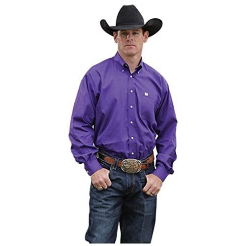 Cinch Men's Solid Purple Button-Down Long Sleeve Western Shirt Purple XX-Large