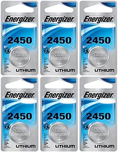 Energizer CR2450 Lithium Battery, 3v ECR2450, Qty 6