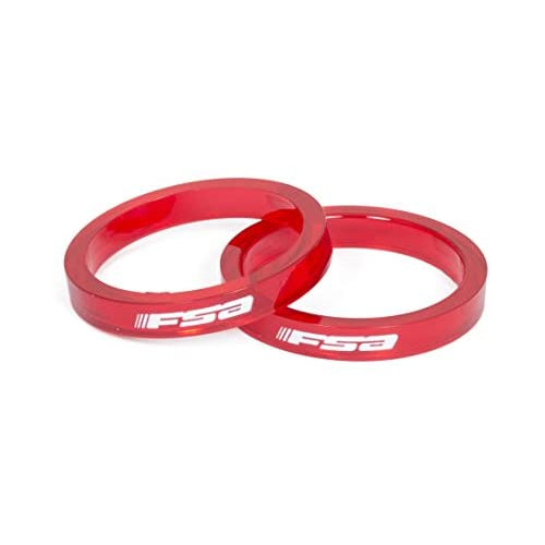 FSA Polycarbonate Headset Spacer-Pack of 10 (1-1/8-Inch x 5mm, Red)