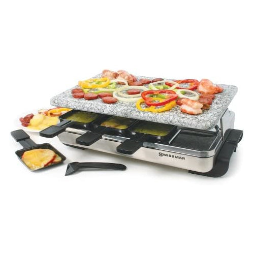 Swissmar Stelvio 8 Person Stainless Steel Raclette with Granite Stone Top