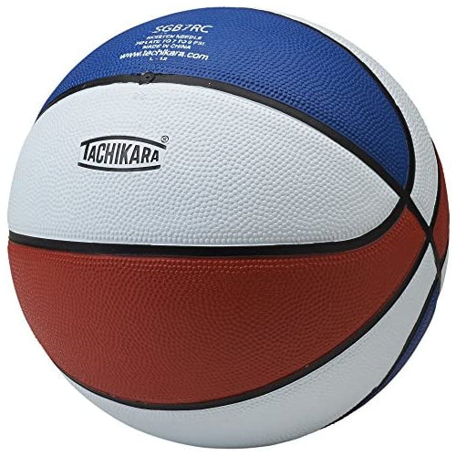 Tachikara SGB-7RC Rubber Basketball (Regulation Size, Red, White & Blue)