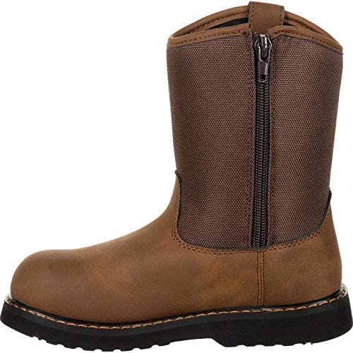 Rocky Boys' Lil Ropers Outdoor Boot Round Toe Dark Brown 8.5 D