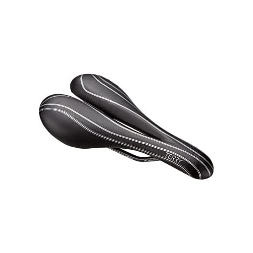 Terry FLX Bike Saddle - Bicycle Seat for Women - Black Leather - Flexible & Comfortable