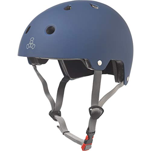 Triple Eight Dual Certified Bike and Skateboard Helmet, Blue Matte, Small / Medium